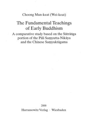 The fundamental teachings of early Buddhism