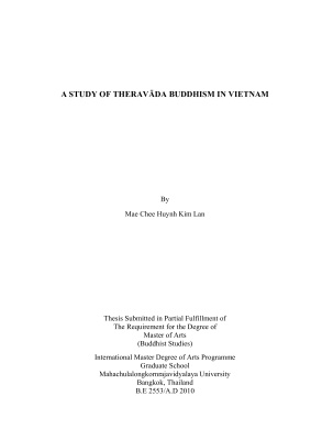 A Study of Theravada Buddhism in Vietnam