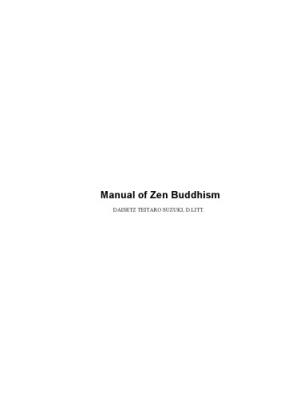 Manual of Zen Buddhism